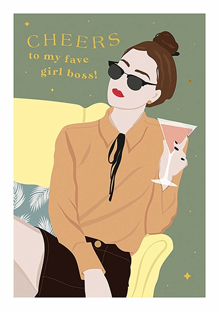 Image of Fierce & Fabulous Girl Boss Greetings Card