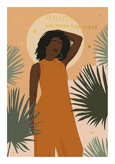 Image of Fierce & Fabulous Shine Bright Birthday Card