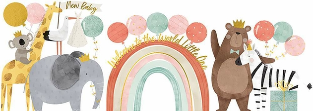 Image of New Baby 3D Pop Up Rainbow Zoo Card