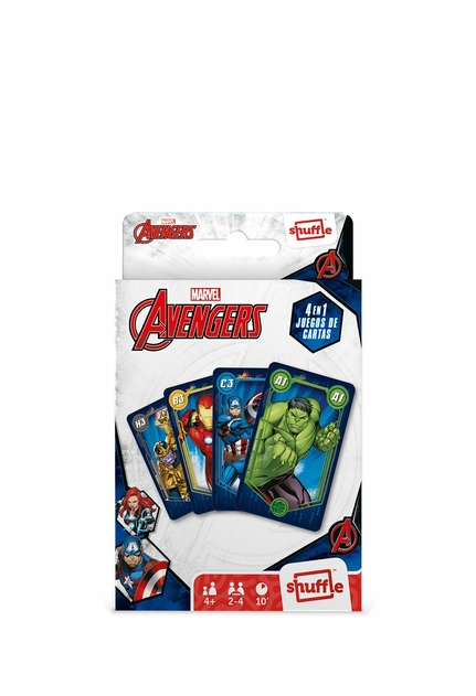 Image of Shuffle Fun 4 In 1 Avengers Card Game