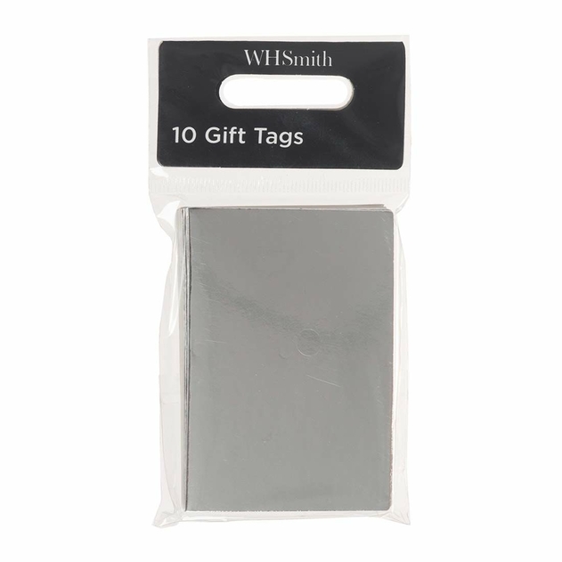 Image of WHSmith 10 Plain Silver Gift Tags