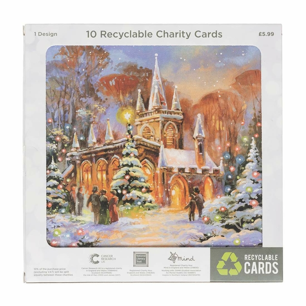 Image of WHSmith Festive Church Christmas Card Pack of 10