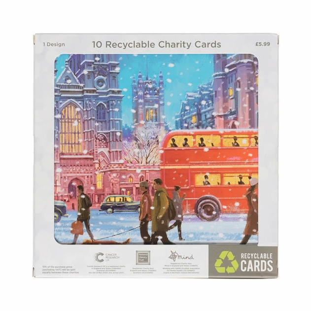 Image of WHSmith Festive London Recyclable Christmas Card Pack of 10