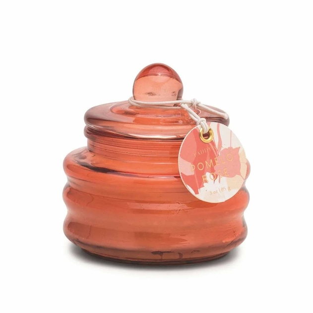 Image of 3 oz Red Glass Pomelo Rose Scented Candle