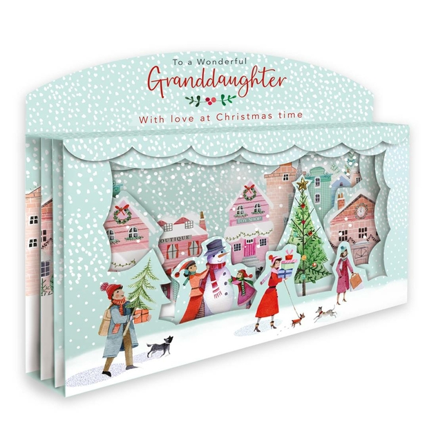 Image of Second Nature Christmas Village Granddaughter 3D Christmas Card