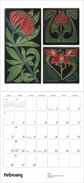 Image of Pomegranate Arts & Crafts Tiles: Made by Motawi Tileworks 2023 Wall Calendar