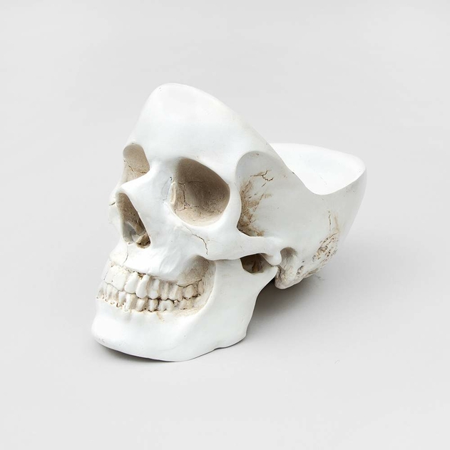 Image of White Skull Desk Tidy