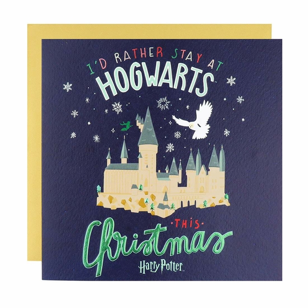 Image of Harry Potter Rather Stay At Hogwarts Christmas Card