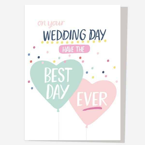Image of Dotty About Paper Casual Lettering Best Day Wedding Card