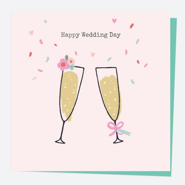 Image of Dotty About Paper Wedding Icons Champagne Wedding Card