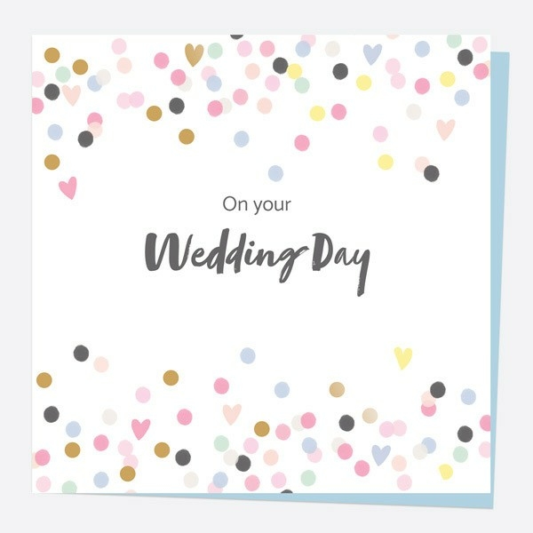 Image of Dotty About Paper Patterns Confetti Border Foil Wedding Card
