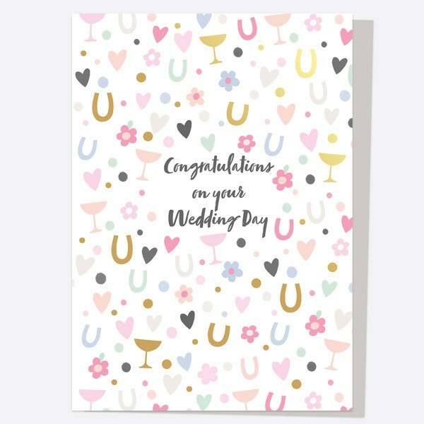 Image of Dotty About Paper Patterns Confetti Icons Foil Wedding Card