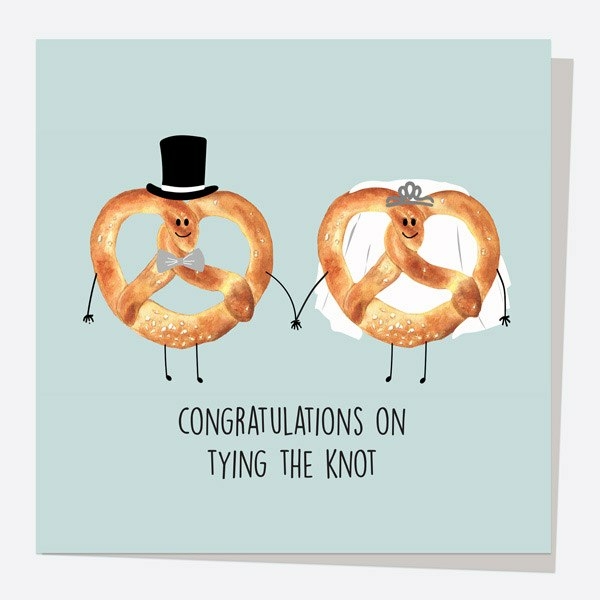 Image of Dotty About Paper Pretzels Tying Knot Wedding Card
