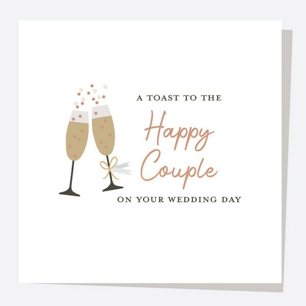 Image of Dotty About Paper Monochrome Glasses Foil Wedding Card