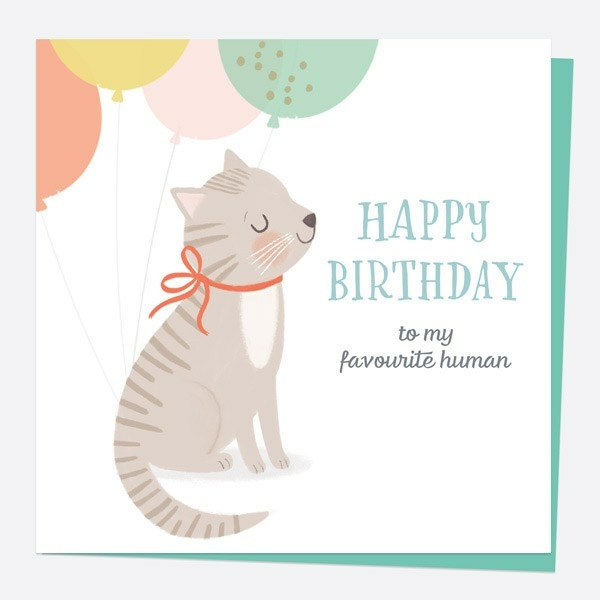 Image of Dotty About Paper Favourite Human Cat Birthday Card