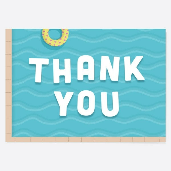 Image of Dotty About Paper Pool Waves Kids Thank You Cards Pack of 10