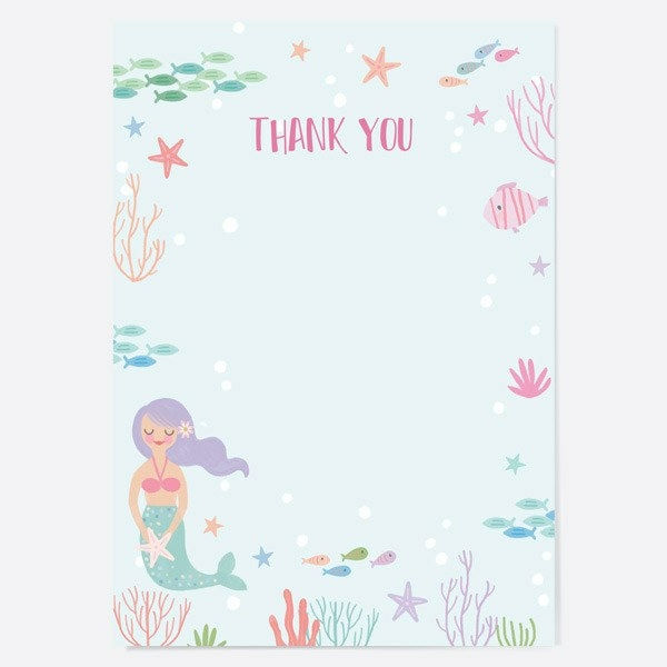 Image of Dotty About Paper Mermaid Sea Kids Thank You Cards Pack of 10