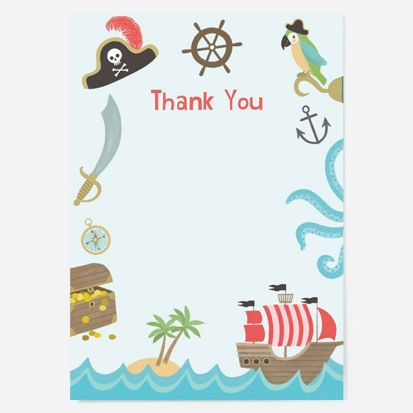 Image of Dotty About Paper Pirate Kids Thank You Cards Pack of 10