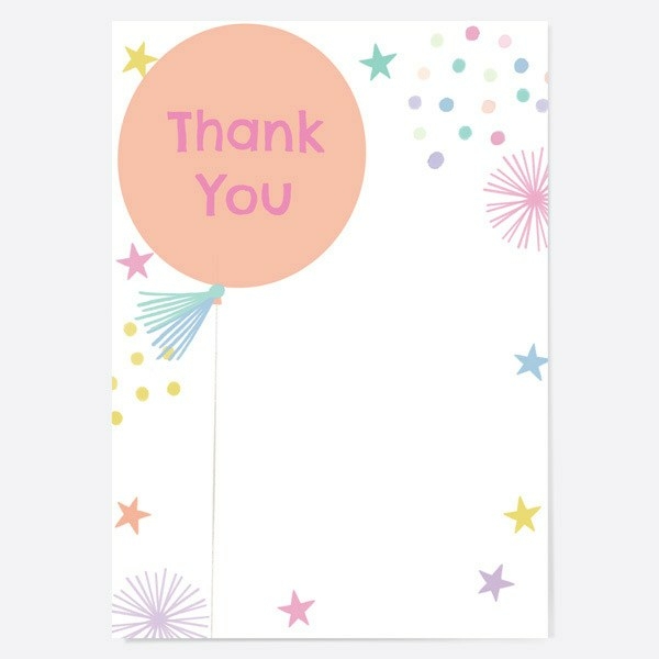 Image of Dotty About Paper Blush Balloons Age 1 Kids Thank You Cards Pack of 10