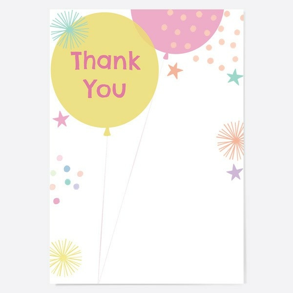 Image of Dotty About Paper Blush Balloons Age 3 Kids Thank You Cards Pack of 10