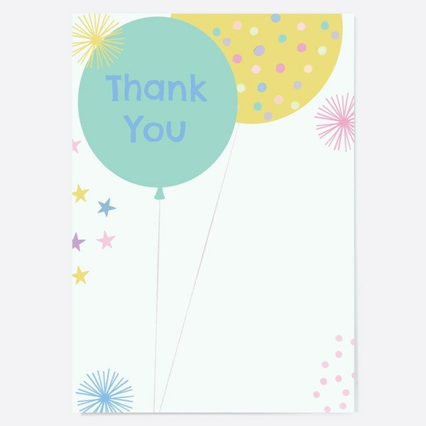 Image of Dotty About Paper Blush Balloons Age 5 Kids Thank You Cards Pack of 10
