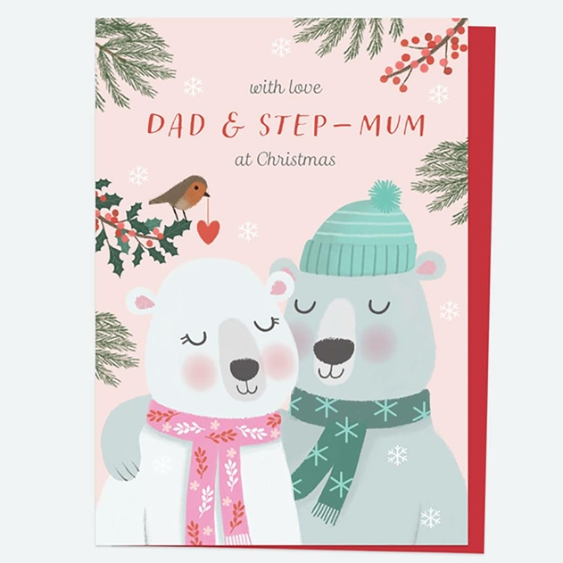 Image of Dotty About Paper Polar Pals Bears Dad Step-Mum Christmas Card