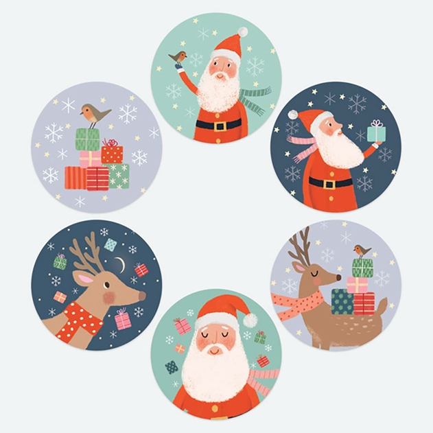 Image of Dotty About Paper Delivering Presents Christmas Stickers Pack of 48