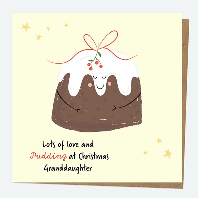 Image of Dotty About Paper Pudding Granddaughter Christmas Card
