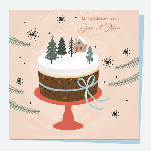 Image of Dotty About Paper Sentiments Cake Nan Foil Christmas Card