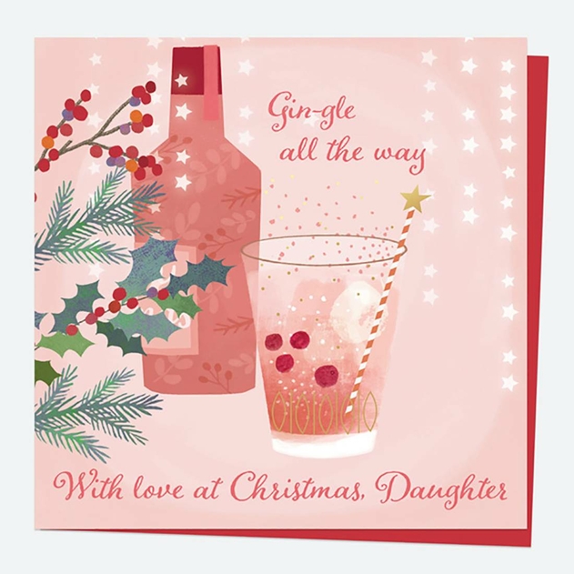 Image of Dotty About Paper Fizz Gin Daughter Foil Christmas Card
