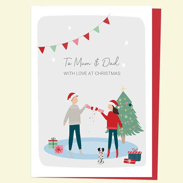 Image of Dotty About Paper Treasured Memories Cracker Mum Dad Christmas Card
