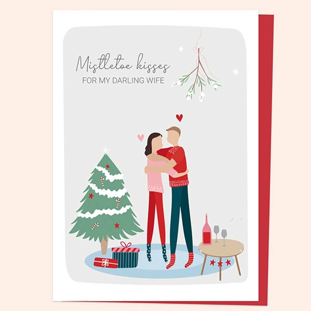 Image of Dotty About Paper Treasured Memories Mistletoe Wife Christmas Card