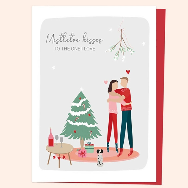 Image of Dotty About Paper Treasured Memories Mistletoe One I Love Christmas Card