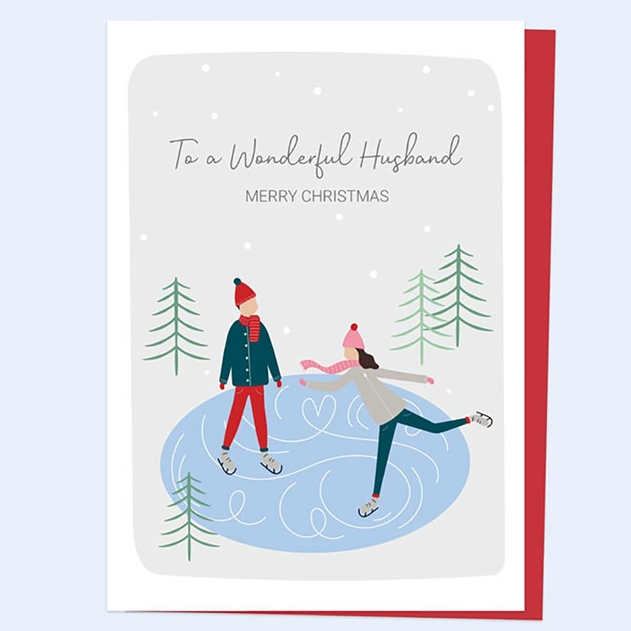 Image of Dotty About Paper Treasured Memories Skating Husband Christmas Card