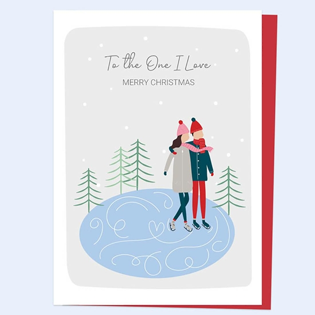 Image of Dotty About Paper Treasured Memories Skating One I Love Christmas Card