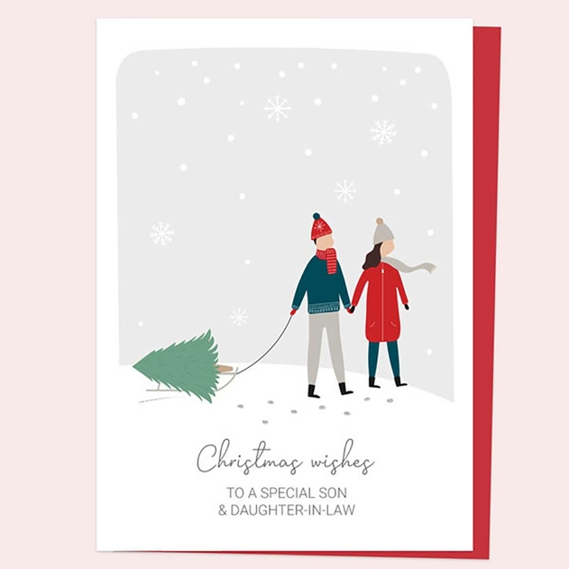 Image of Dotty About Paper Treasured Memories Tree Son Daughter In Law Christmas Card