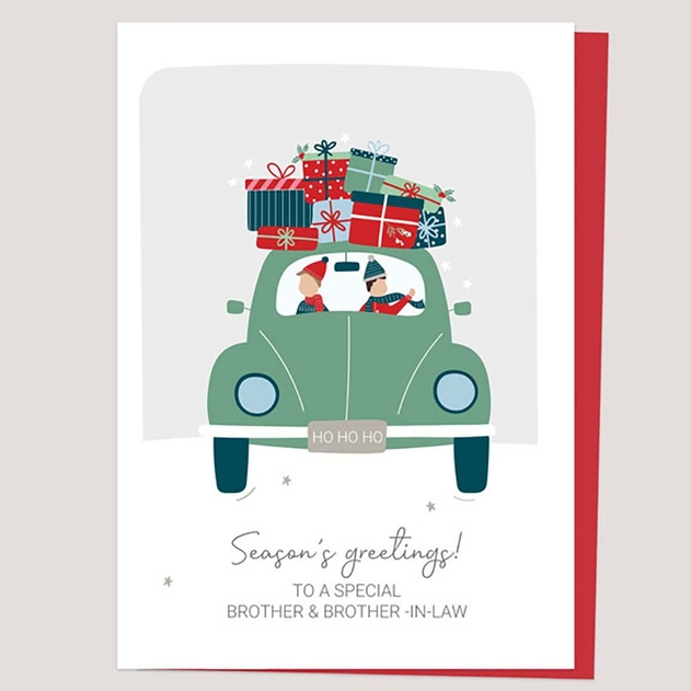 Image of Dotty About Paper Treasured Memories Car Brother Brother In Law Christmas Card