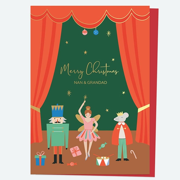Image of Dotty About Paper Nutcracker Ballet Stage Nan Grandad Foil Christmas Card