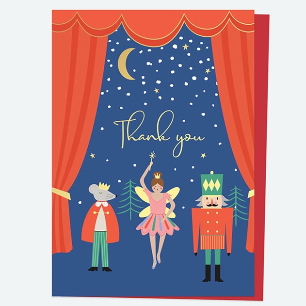 Image of Dotty About Paper Nutcracker Ballet Night Foil Christmas Thank You Cards Pack of 10