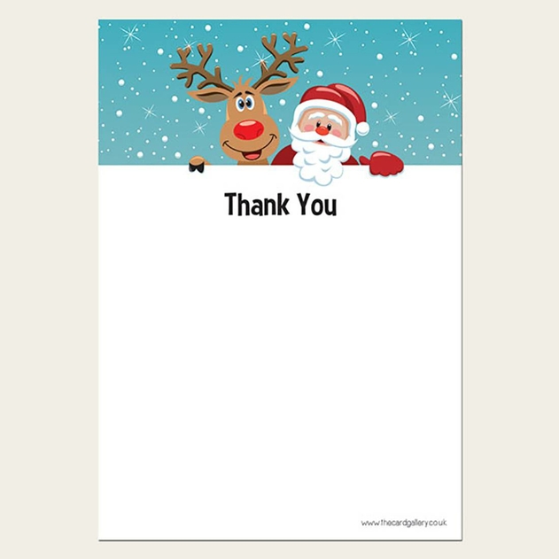 Image of Dotty About Paper Santa Rudolph Christmas Thank You Notelets Pack of 20