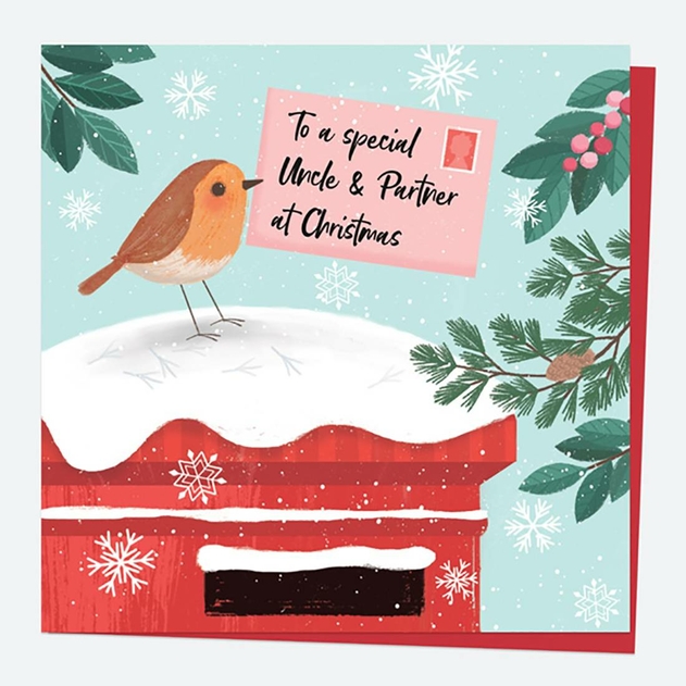 Image of Dotty About Paper Postbox Robin Delivery Uncle Partner Christmas Card