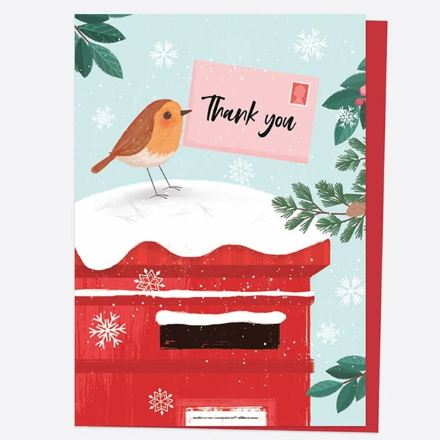 Image of Dotty About Paper Postbox Robin Special Delivery Christmas Thank You Cards Pack of 10