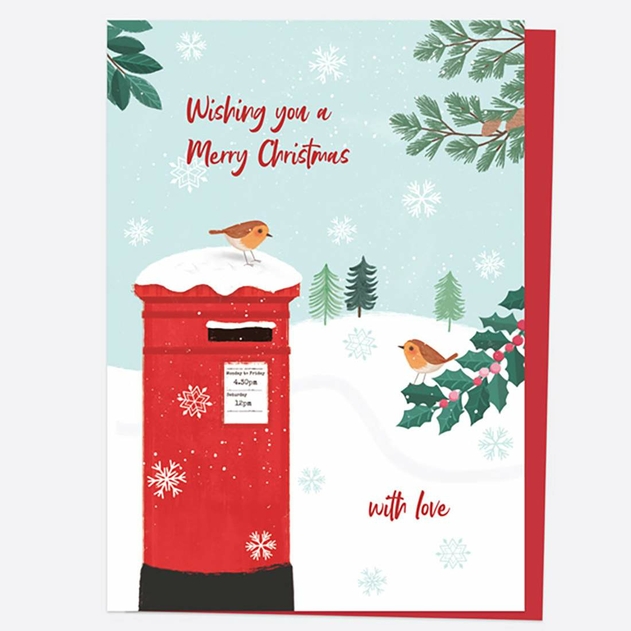 Image of Dotty About Paper Postbox Robin Winter Mail Merry Christmas Card