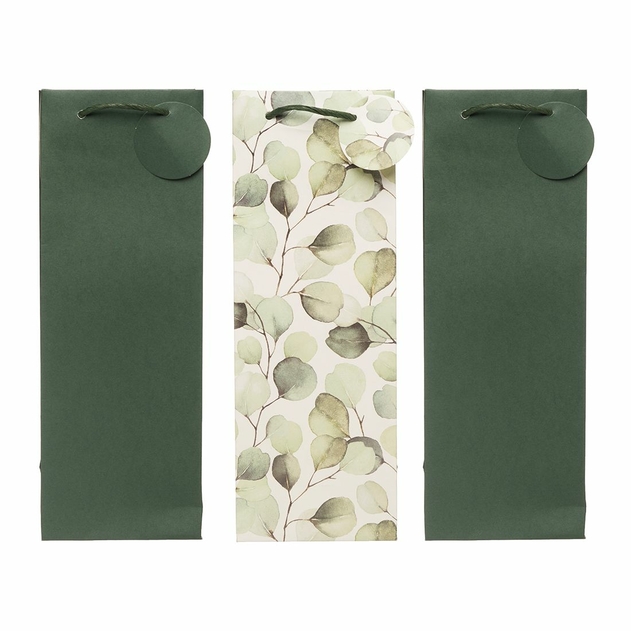 Image of WHSmith 3 Pack Green Recyclable Bottle Bags