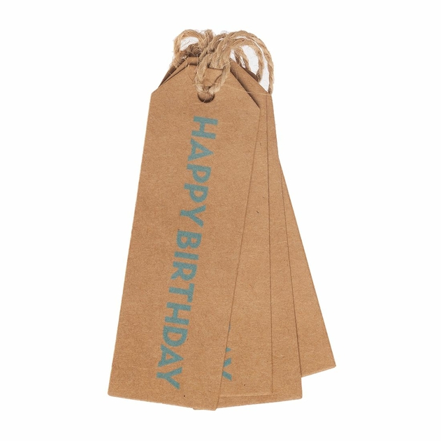 Image of WHSmith 4 Kraft Happy Birthday Gift Tags