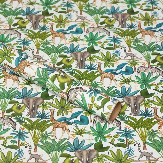 Image of WHSmith 3M Jungle Recyclable Gift Wrap