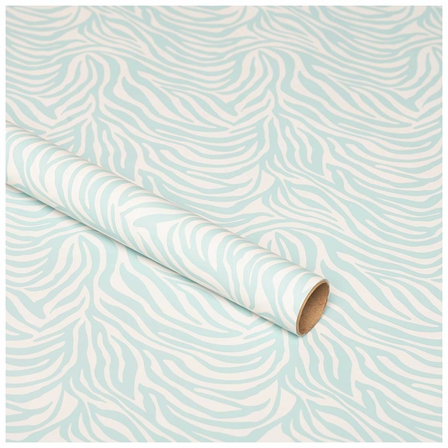 Image of WHSmith 3M Blue Leopard Print Recyclable Gift Wrap