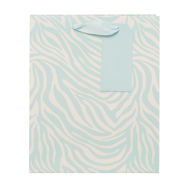 Image of WHSmith Blue Zebra Print Medium Gift Bag