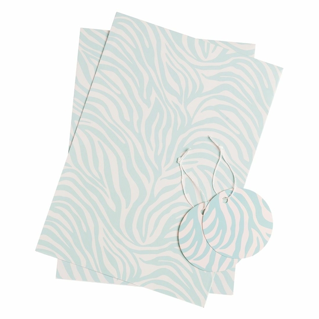 Image of WHSmith Pink Zebra Print Flat Wrap and Tags