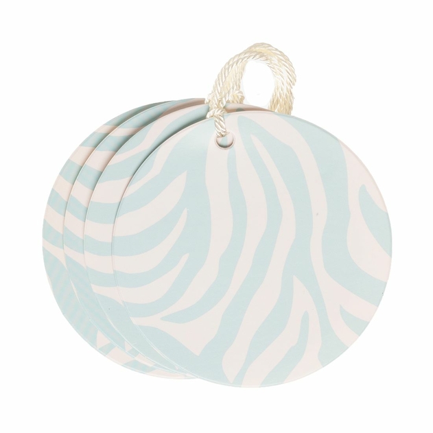 Image of WHSmith 4 Blue Zebra Print Recyclable Gift Tags